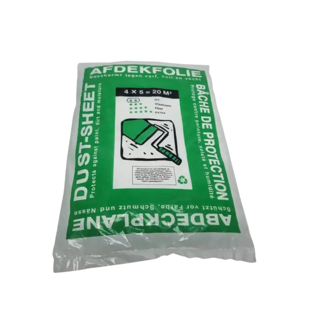 Afdekfolie 4 x 5 m | Transparant | Extra dikte  4 x 5 x 7 mu Afdekfolie 4 x 5 m | Transparant | Extra dikte  4 x 5 x 7 mu