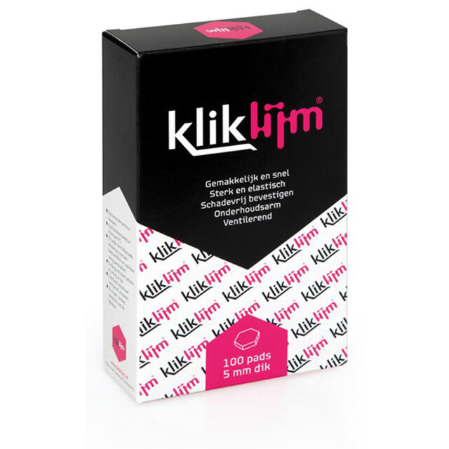 Kliklijm 5 mm. montagepads