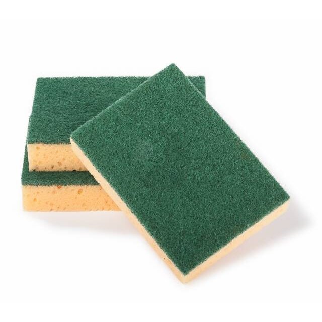 Greenpaints schuurspons geel/groen voor het goed reinigen van schilderwerk Greenpaints schuurspons geel/groen voor het goed reinigen van schilderwerk