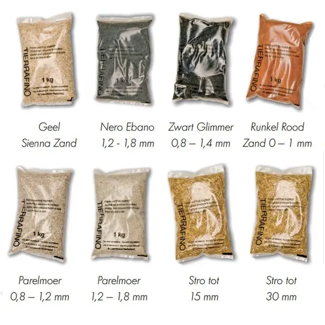 Tierrafino Effects – Natuurlijke leemtoevoegingen van zand, stro, glimmer en parelmoer voor decoratieve en technische effecten in leemfinish, leempleisters en T-Paint Tierrafino Effects – Natuurlijke leemtoevoegingen van zand, stro, glimmer en parelmoer voor decoratieve en technische effecten in leemfinish, leempleisters en T-Paint