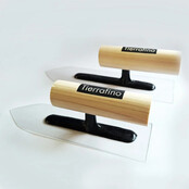 Tierrafino Japanse Spanen – Flexibele kunststof en metalen spanen voor leemfinish, tadelakt en kalkpleister, verkrijgbaar in 18, 21, 24 en 27 cm