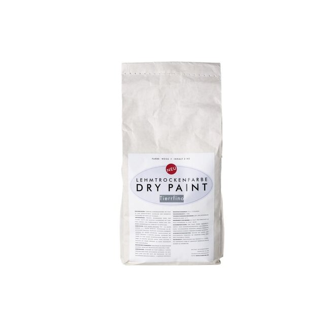 Tierrafino Dry Paint – Biobased leemverf in poedervorm, eenvoudig aan te maken met water. Verkrijgbaar in 2, 6 en 12 kg. Damp-open, vochtregulerend en antistatisch.