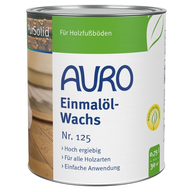AURO 125 Eenmaal Olie-Was – oplosmiddelvrije 2-in-1 olie-wasafwerking voor hout (binnen)