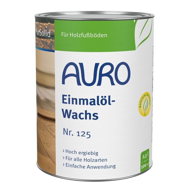 AURO 125 Eenmaal Olie-Was – oplosmiddelvrije 2-in-1 olie-wasafwerking voor hout (binnen)