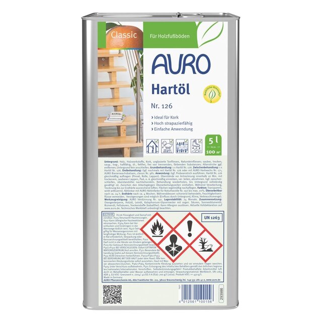 AURO 126 Harde Olie – klassieke, openporige harde olie voor hout (binnen)