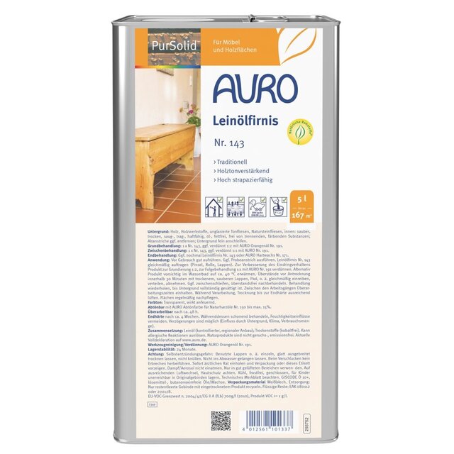 AURO 143 Impregneerolie – natuurlijke impregneerlijnolie voor hout (binnen)