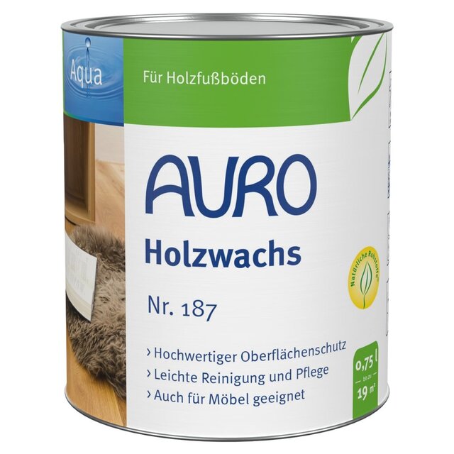 AURO 187 Vloeibare Was – waterverdunbare, oplosmiddelvrije vloerwas voor hout binnenshuis