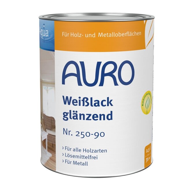 AURO 250 Dekkende Glanslak – watergedragen hoogglanslak voor hout en metaal binnenshuis