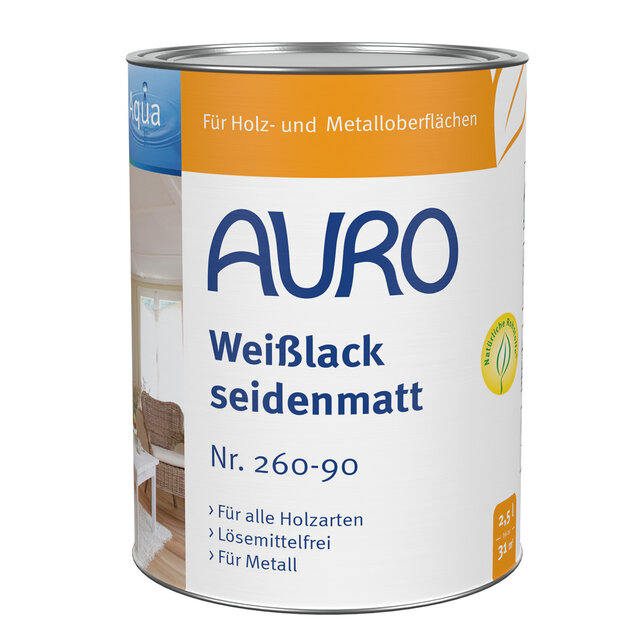 AURO 260 Dekkende Zijdematlak – watergedragen lak voor hout en metaal binnenshuis