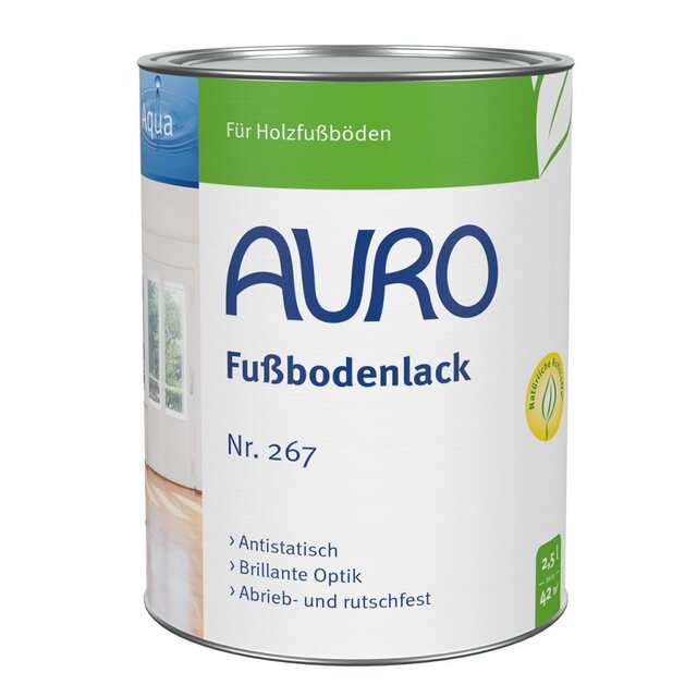 AURO 267 Vloerlak Zijdeglans – watergedragen lak voor houten vloeren en trappen binnenshuis