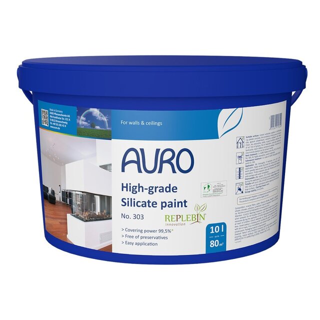 AURO 303 Silicaatmuurverf – minerale, dampopen muurverf voor minerale ondergronden binnenshuis