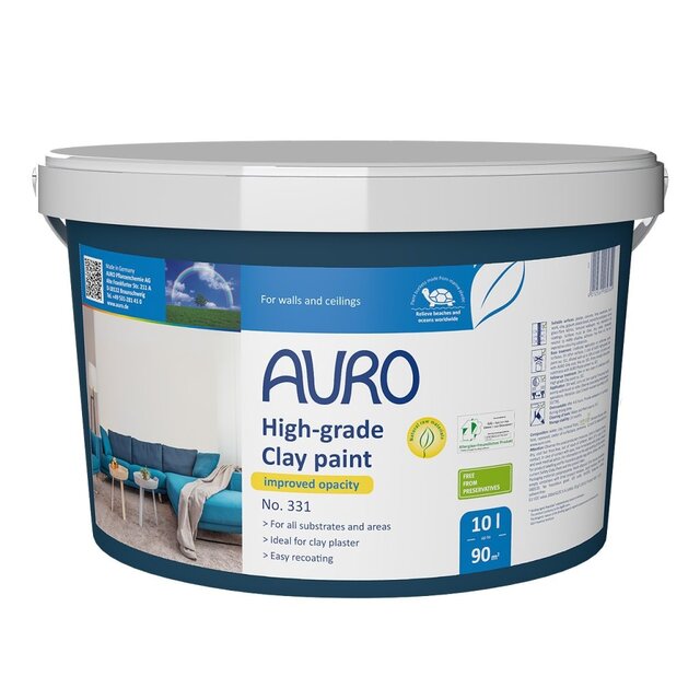AURO 331 Leemverf Wit – Natuurlijke, ademende leemverf voor een gezond binnenklimaat