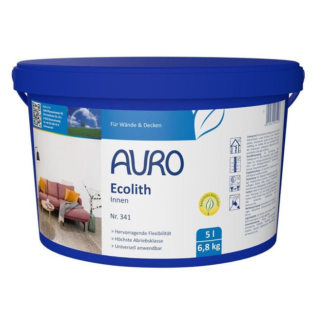 AURO 341 Ecolith Kalkverf Binnen Wit – Minerale, dampopen kalkverf voor een gezond binnenklimaat