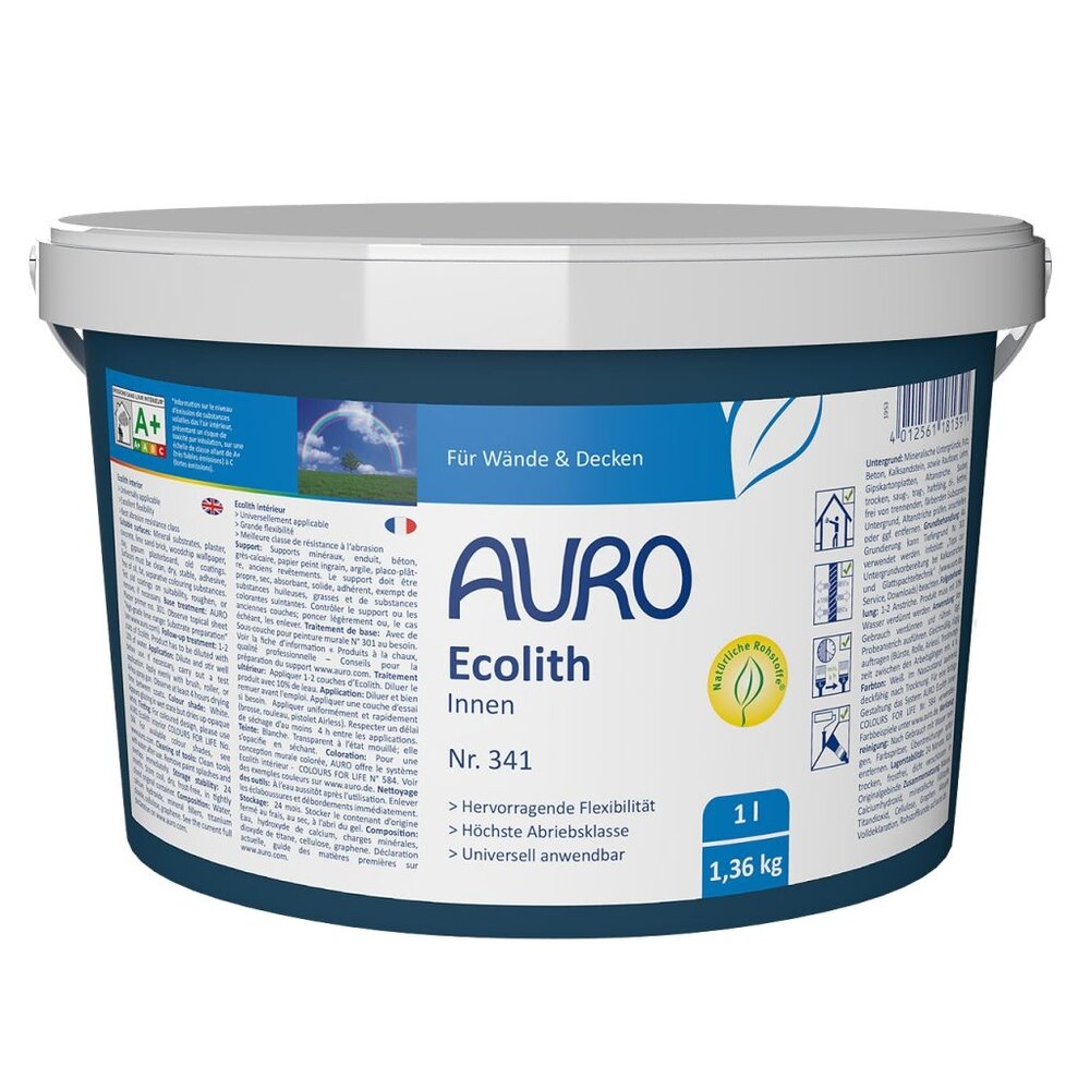 AURO 341 Ecolith Kalkverf Binnen Wit - 1,0 Liter