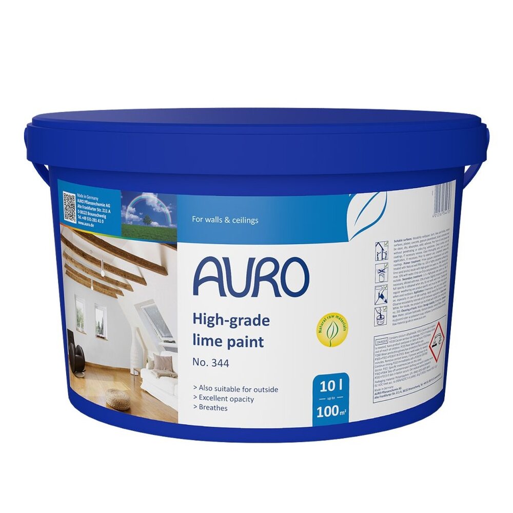 AURO 344 Professionele Kalkverf Wit - 1,0 Liter