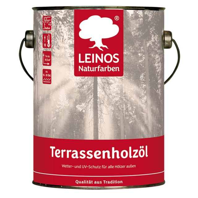 Leinos 236 Terras Houtolie – Natuurlijke Buitenolie voor Terrassen, Vlonders en Tuinhout