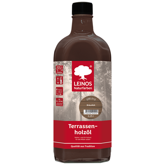 Leinos 236 Terras Houtolie – Natuurlijke Buitenolie voor Terrassen, Vlonders en Tuinhout