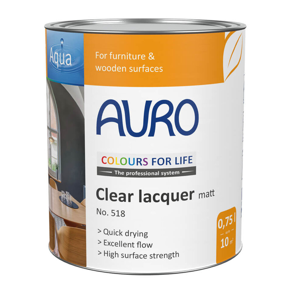 Auro 518 Blanke Lak Zijdeglans Transparant | 0,375 L