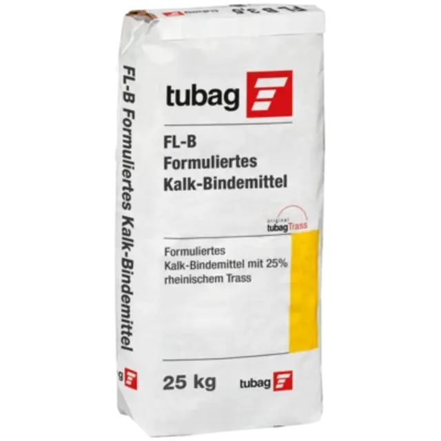 Tubag FL-B 3.5 – Cementvrij geformuleerd kalkbindmiddel met tras voor metsel-, voeg- en pleistermortels