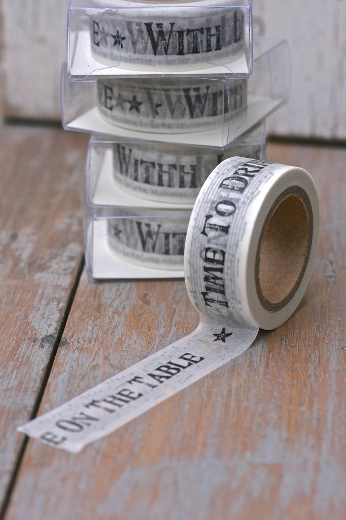 East of India Masking Tape Time to drink champagne and dance on the table news paper