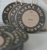 East of India Label karton rond 7cm Thank You