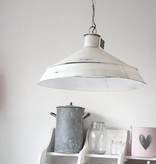 Brocante industriele lamp grijs groot