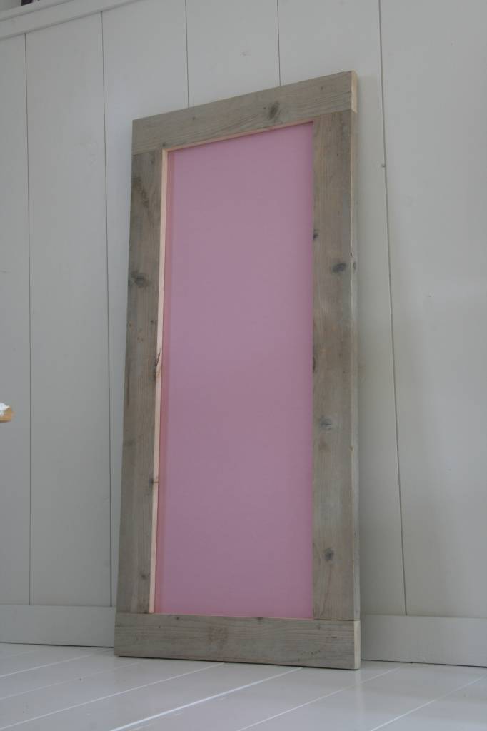 Prikbord steigerhout 60x130cm, roze