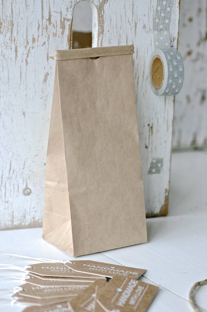 Papieren theezakje zonder venster 6x8x20cm, bruin