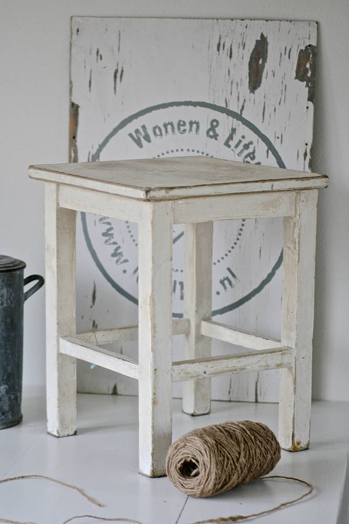 Oud Krukje 39,5x39,5x50cm, wit