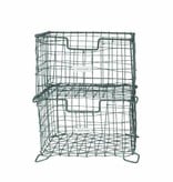 House Doctor Opbergmand 'Storage basket vintage' stapelbaar, 24x24x16cm, zink