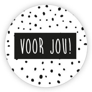 Ronde sticker 'voor jou!' dots 10st