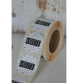 Ronde sticker 'kadootje' dots 10st