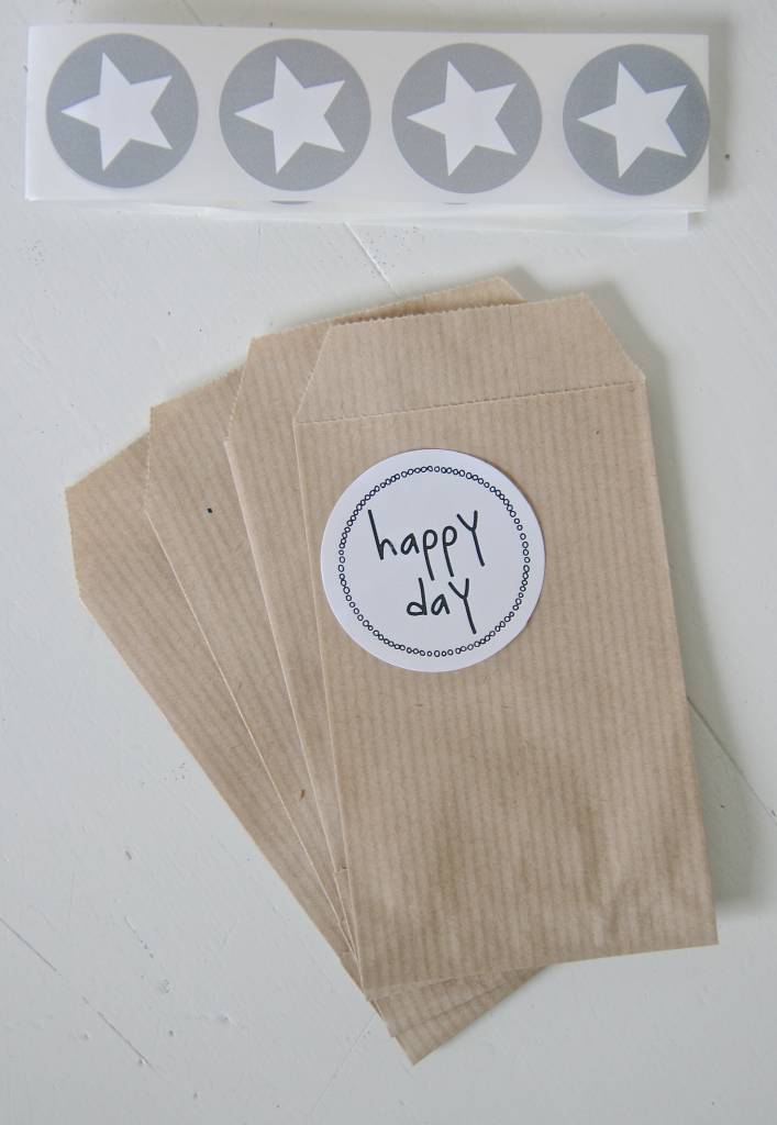 papieren craft zakjes 7x11cm bruin, 10 stuks - label123