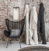 HKliving Rotan stoel outdoor 110x74x81cm, zwart