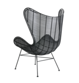 HKliving Rotan stoel outdoor 110x74x81cm, zwart