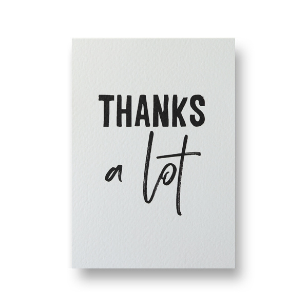 Wenskaart - thanks a lot