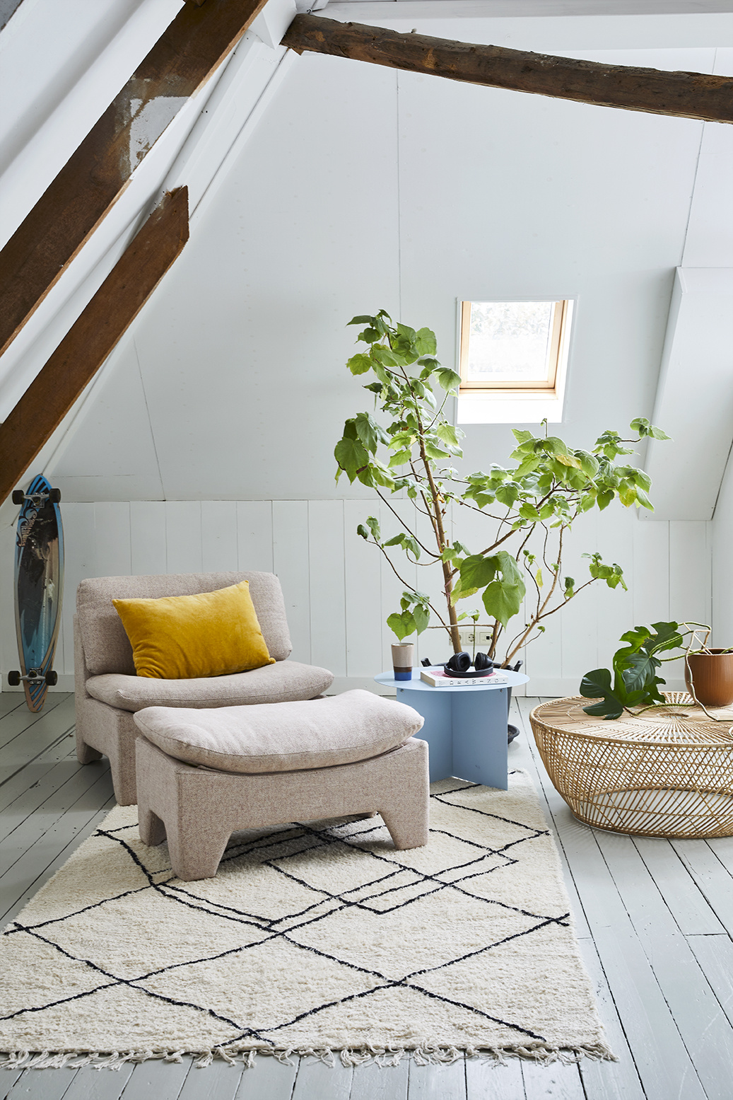 HKliving Koffietafel wicker - naturel