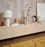 HKliving Keramieke  geglazuurde bloemenvaas - creme