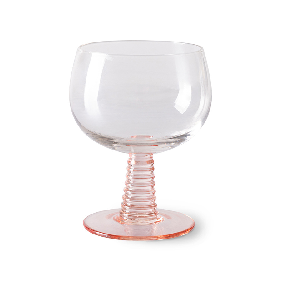 HKliving Wijnglas swirl low - nude