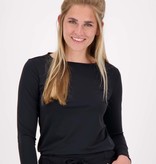 Zusss travel top met boothals - zwart