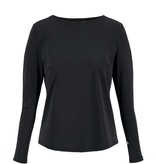 Zusss travel top met boothals - zwart