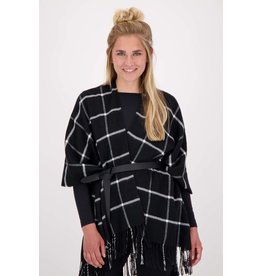 Zusss poncho ruit - zwart