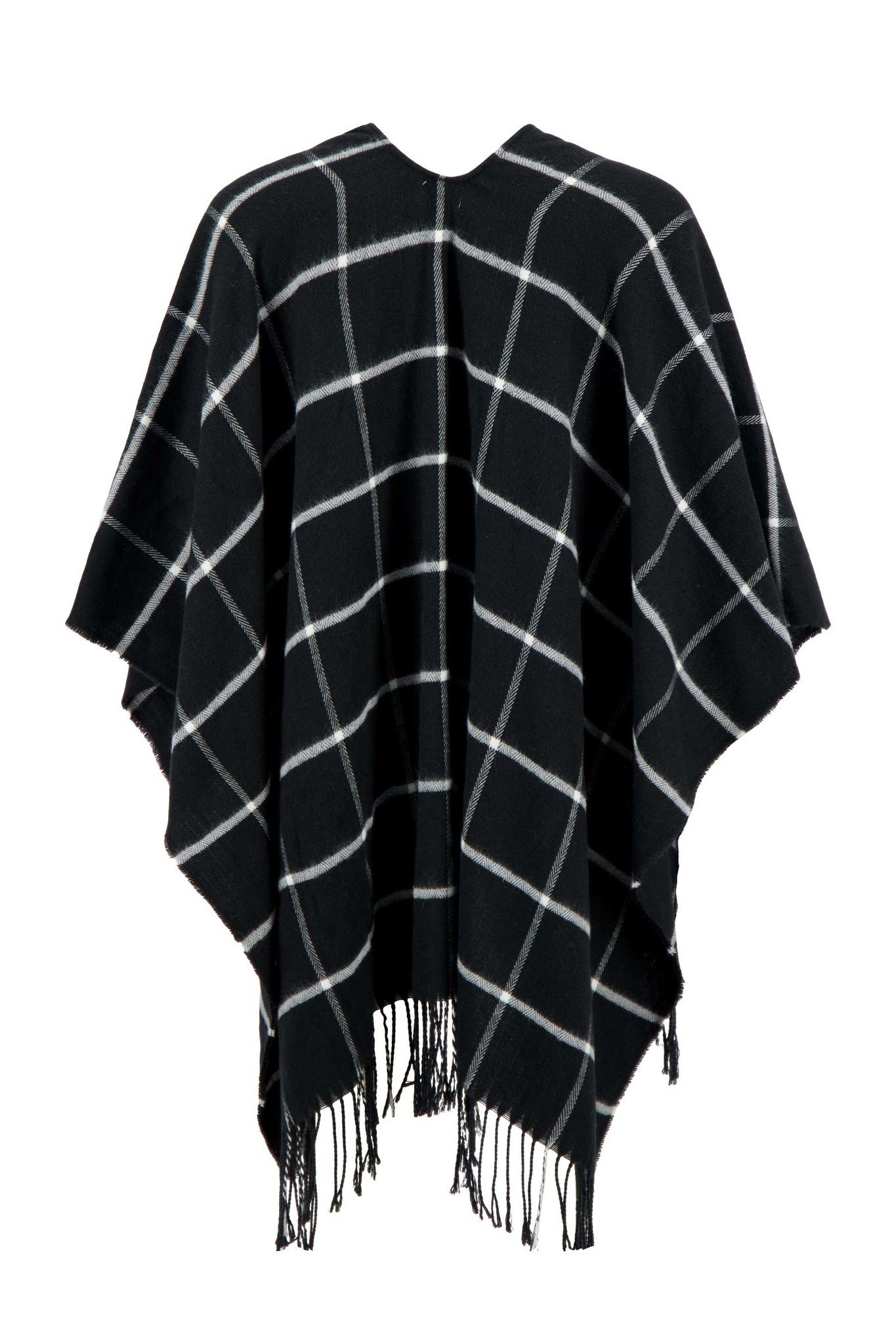 Zusss poncho ruit - zwart/zand