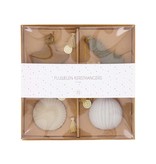 Zusss set van 4 fluwelen kersthangers - multi