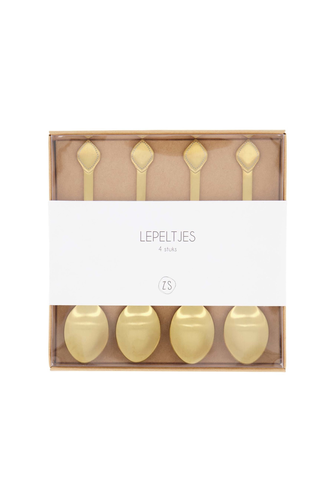 Zusss set van 4 lepeltjes - goud