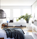 HKliving Wicker hanglamp L - zwart - B-keus