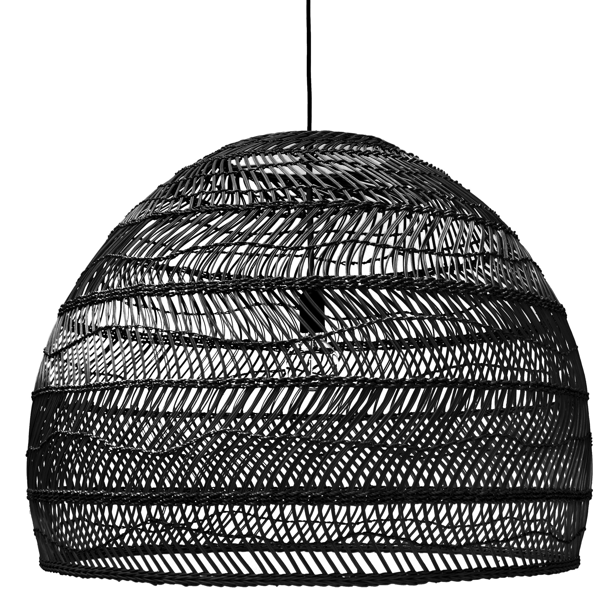 HKliving Wicker hanglamp L - zwart - B-keus