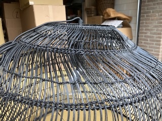 HKliving Wicker hanglamp L - zwart - B-keus