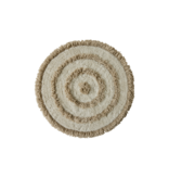 HKliving Badmat rond 120cm Cream, wit/zand