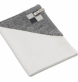 Knit Factory linnen theedoek 'grote blok' ercu/antraciet 65x65cm